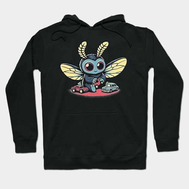 Li'l Legends™: Mothman Plays with Toy Cars Hoodie by Fabled